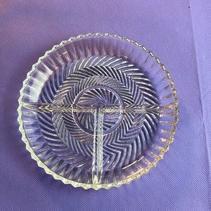Vintage crystal three divided pockets for hors d’oeuvres